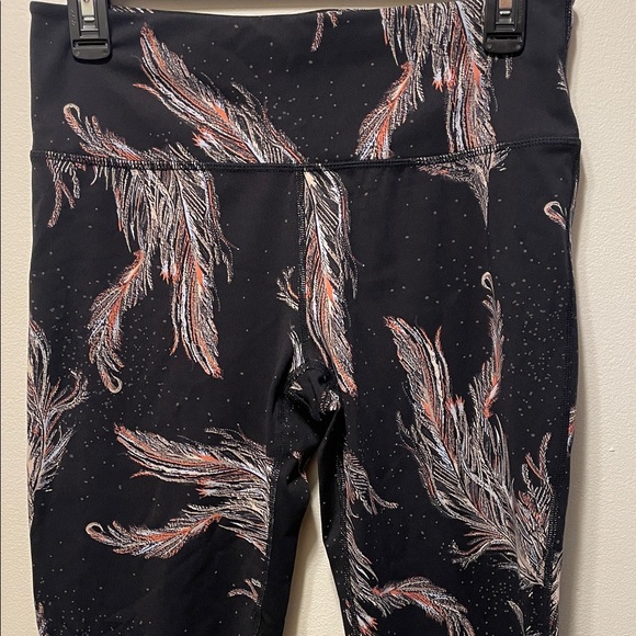 FP Movement by Free People Pants - Free People fp movement Black Leggings with Feather Print